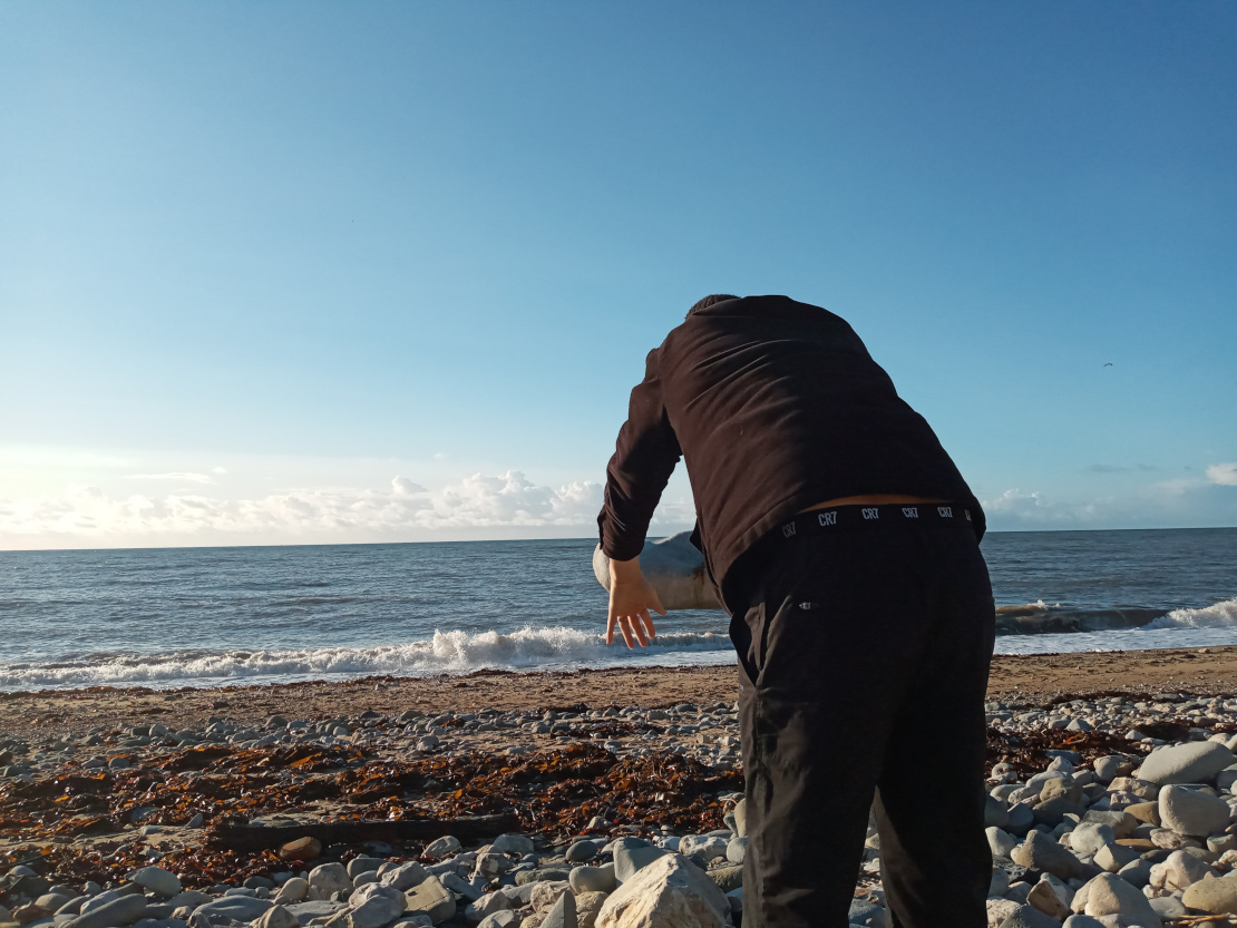 Mike throwing rocks