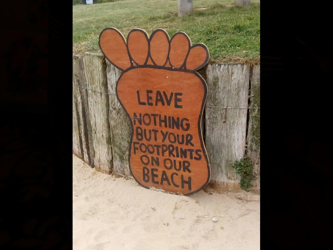 Sign on the beach