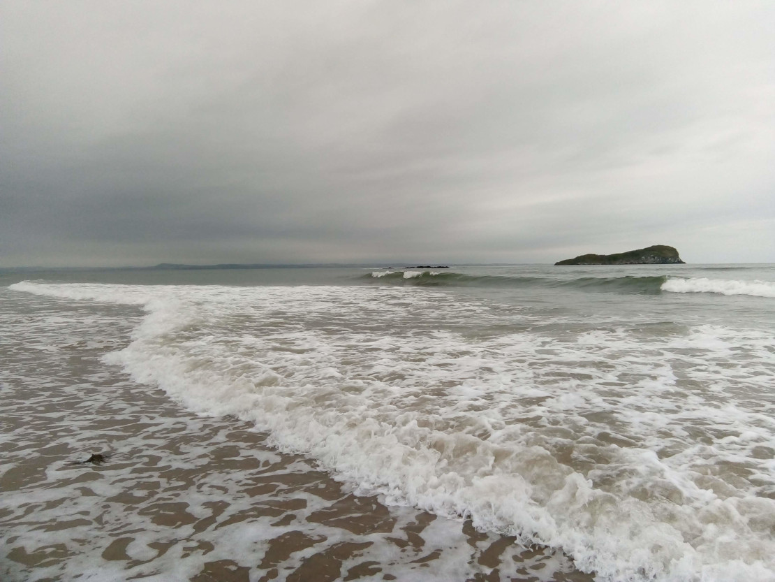 View of the sea from North Berwick beach