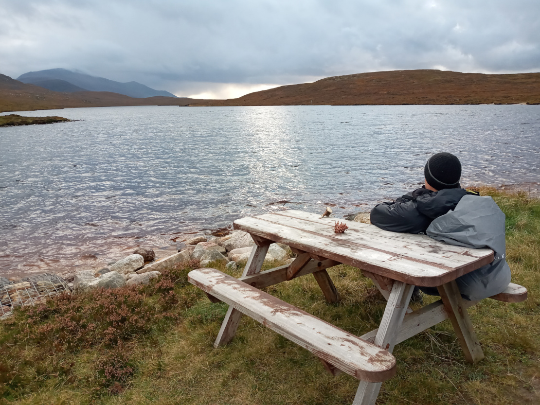 Mike relaxing by the loch