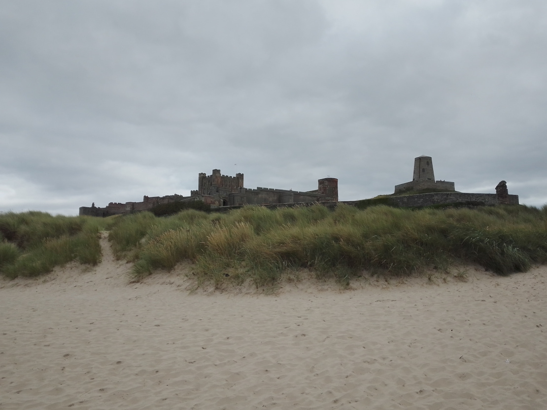 Bamburgh castle on the beach