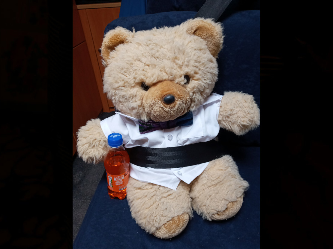 Big Mac the Bear with Irn Bru